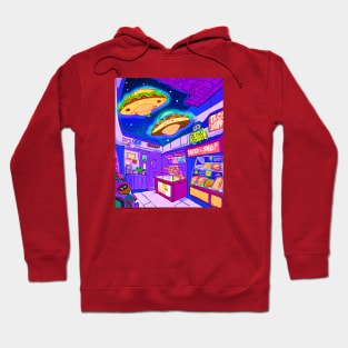 taco shop at space anime style art Hoodie